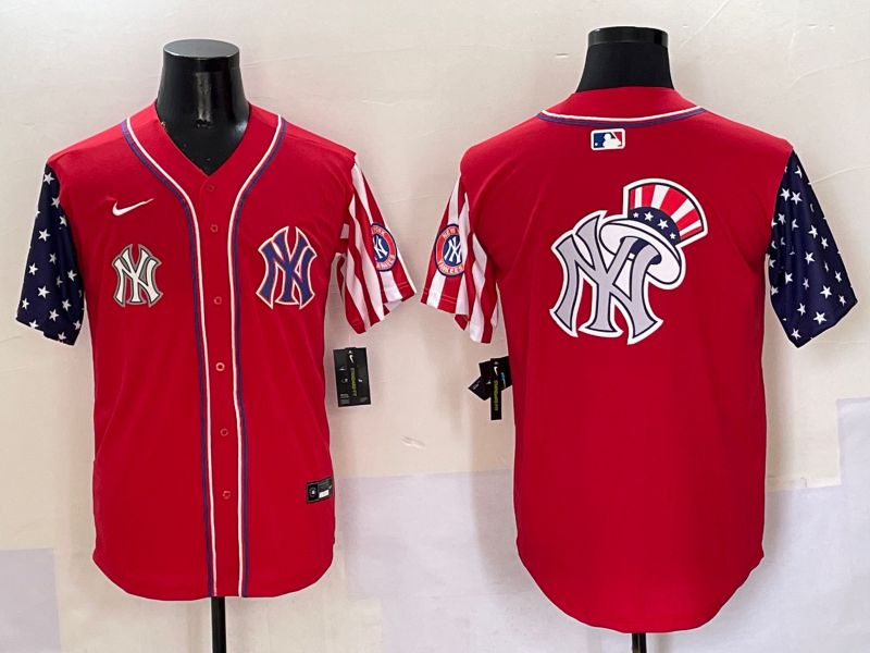 Men New York Yankees Blank Red a generation of national flags Jointly Name 2025 Nike MLB Jersey style 28->new york yankees->MLB Jersey